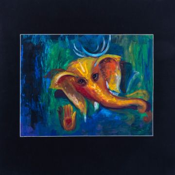 Abstract Ganesh blue